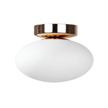Stropné svietidlo Ufo, zlatá/biela, Ø 18 cm, sklo, G9