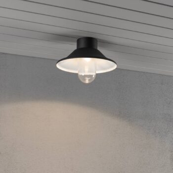 Stropné svietidlo Vega LED, vonkajšie, čierne, Ø 30 cm