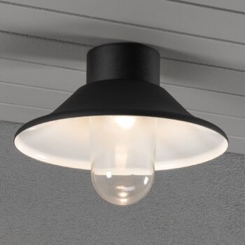 Stropné svietidlo Vega LED, vonkajšie, čierne, Ø 30 cm