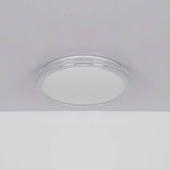 Stropné svietidlo Veleno LED, biele, Ø 49 cm, trblietavý efekt