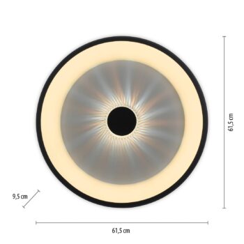 Stropné svietidlo Vertigo LED, CCT, Ø 61,5 cm, čierne