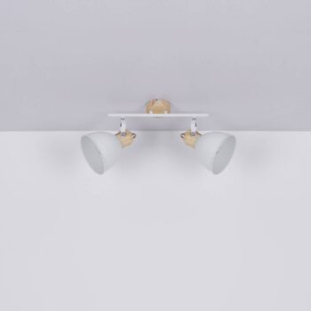 Stropné svietidlo Wiho kov biela/vzhľad dreva 2pl.