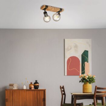 Stropné svietidlo Wood Basic, dvojsvetelné
