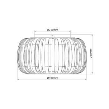 Stropné svietidlo Woodrow, Ø 40 cm, svetlé drevo, bambus/kov