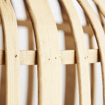 Stropné svietidlo Woodrow, Ø 40 cm, svetlé drevo, bambus/kov