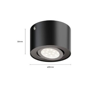 Stropné trubicové LED reflektory, čierne