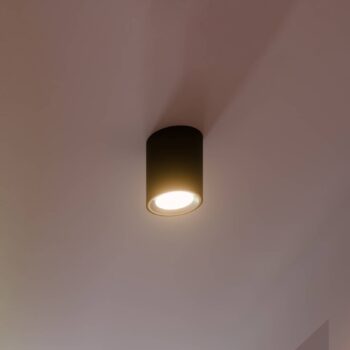 Stropný LED reflektor Landon Smart, čierny, výška 14 cm
