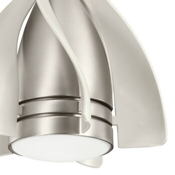 Stropný LED ventilátor Terna nikel/krémová