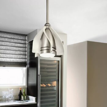 Stropný LED ventilátor Terna nikel/krémová