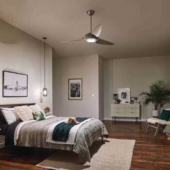 Stropný LED ventilátor Voya krémová