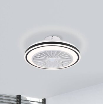 Stropný ventilátor Almeria LED CCT, biela/čierna
