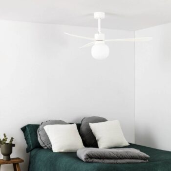 Stropný ventilátor Amelia Ball LED svietidlo biela