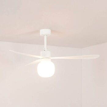 Stropný ventilátor Amelia Ball LED svietidlo biela