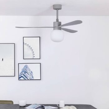 Stropný ventilátor Amelia Ball LED svietidlo sivá