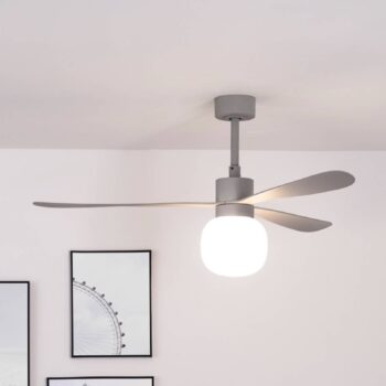 Stropný ventilátor Amelia Ball LED svietidlo sivá