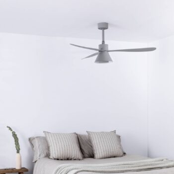 Stropný ventilátor Amelia Cone, LED svietidlo sivá