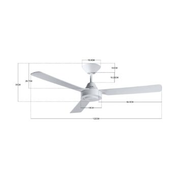 Stropný ventilátor Beacon Bayside Calypso biely Ø 122 cm tichý