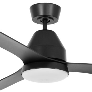 Stropný ventilátor Beacon s osvetlením Whitehaven, čierny, tichý