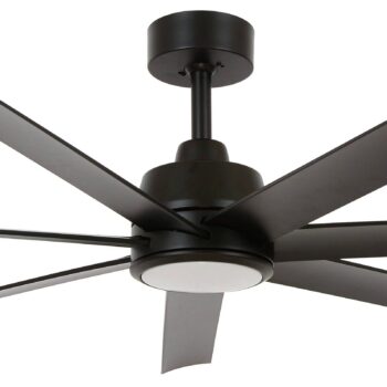 Stropný ventilátor Beacon so svetlom Atlanta, čierny, tichý