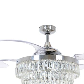 Stropný ventilátor Beacon so svetlom Fanaway Veil chróm tichý
