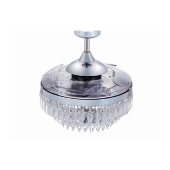 Stropný ventilátor Beacon so svetlom Fanaway Veil chróm tichý