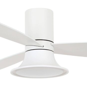 Stropný ventilátor Beacon so svetlom Flusso biely Ø 132 cm tichý