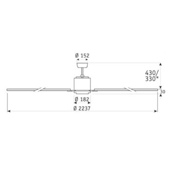 Stropný ventilátor Big Smooth Eco 220 cm biely