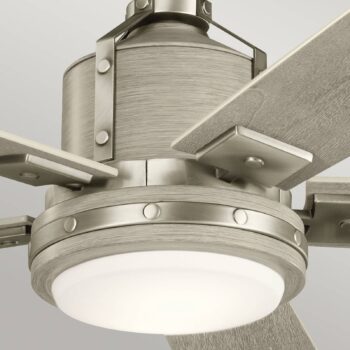 Stropný ventilátor Colerne 52 LED, nikel/biely orech