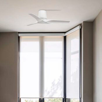 Stropný ventilátor Hey S, biely, DC motor, tichý, Ø 90 cm