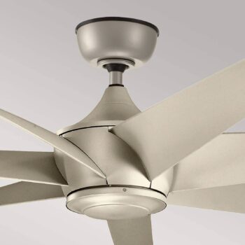 Stropný ventilátor Lehr2, IP44, strieborný antický, Ø 137 cm