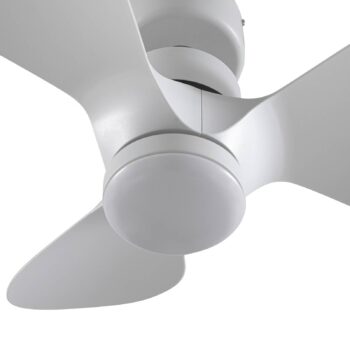Stropný ventilátor Lindby LED Enon, biely, DC motor, tichý
