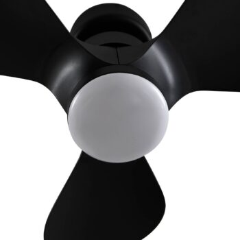 Stropný ventilátor Lindby LED Enon, čierny, DC motor, tichý