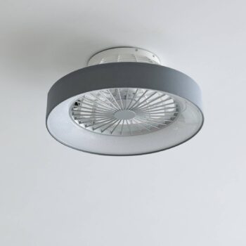 Stropný ventilátor Lindby LED Mace, sivý, tichý, CCT