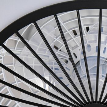 Stropný ventilátor Lindby LED Mamuti, čierny, tichý, Ø 55 cm