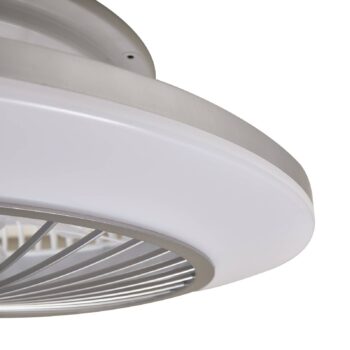 Stropný ventilátor Lindby LED Mamuti, strieborný, tichý, Ø 55 cm