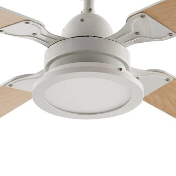 Stropný ventilátor Lindby LED Tedric, biely, tichý, Ø 133 cm