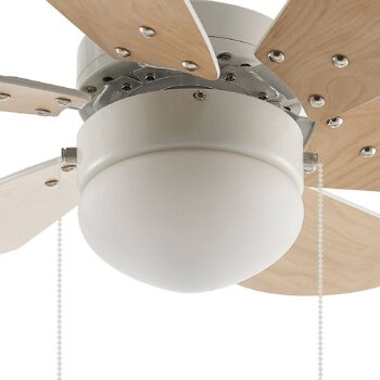 Stropný ventilátor Lindby Minja, biely, drevo