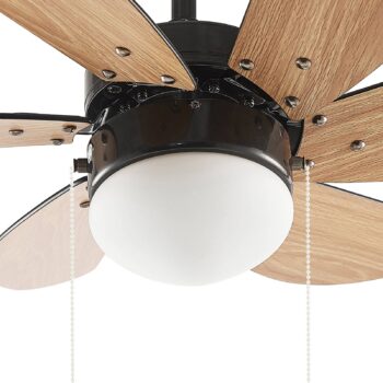 Stropný ventilátor Lindby Minja, čierny, tichý, 78 cm, E14