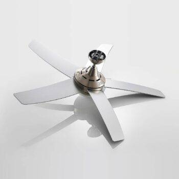 Stropný ventilátor Lindby s osvetlením Auraya, tichý, oceľový