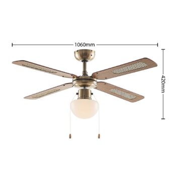 Stropný ventilátor Lindby so svetlom Rakan, tichý, Ø 106 cm