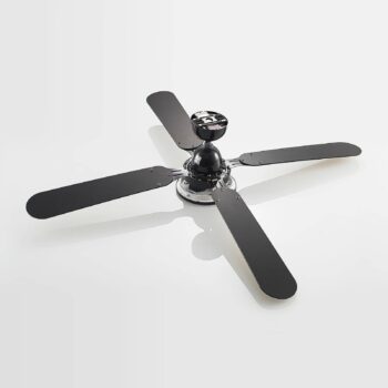 Stropný ventilátor Lucande LED Tedric, čierny, tichý, 133 cm