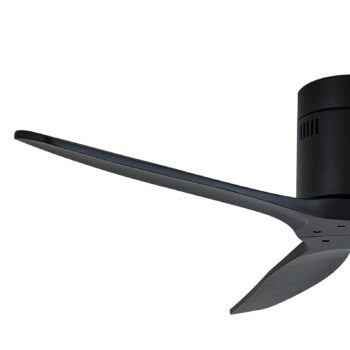 Stropný ventilátor Lucande Vindur, čierny, DC, tichý, 132 cm