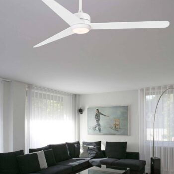 Stropný ventilátor Nu s osvetlením LED, biely