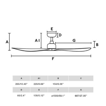 Stropný ventilátor Outwood, biely, DC, tichý, Ø 150 cm, IP44
