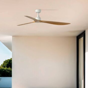 Stropný ventilátor Outwood, hnedý, DC, tichý, Ø 150 cm, IP44