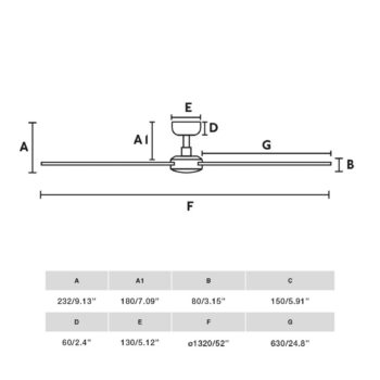 Stropný ventilátor Rudder, DC motor, tichý, Ø 132 cm, drevo
