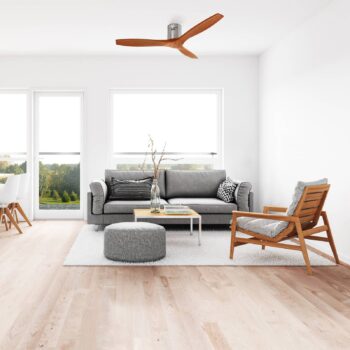 Stropný ventilátor Stem s drevenými lopatkami, tmavé drevo