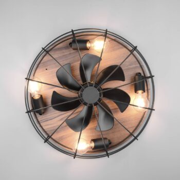 Stropný ventilátor Trondheim, remote, 4xE27, drevo