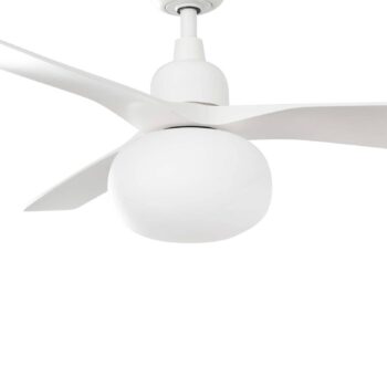 Stropný ventilátor s osvetlením Outwood, biely, DC, tichý, Ø150cm