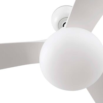 Stropný ventilátor s osvetlením Outwood, biely, DC, tichý, Ø150cm